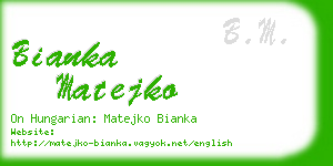 bianka matejko business card